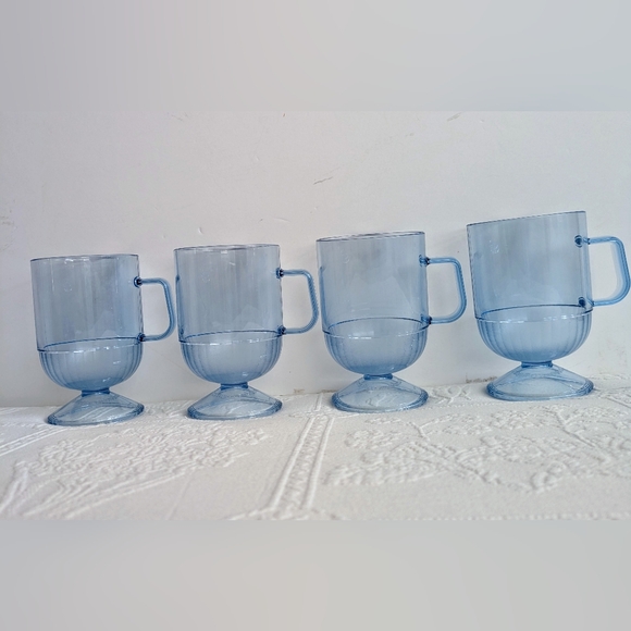 Vtg Rare Tupperware #1633 Preludio Blue Acrylic Serving Tray & 4 Stackab… - Picture 4 of 12